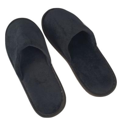 China Disposable Terry Black Slippers For Hotel Supplies for sale