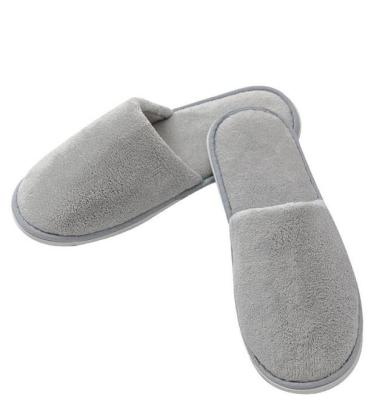 China Customized Washable Luxury High Quality Washable Hotel Logo Color Gray Hotel Slipper for sale