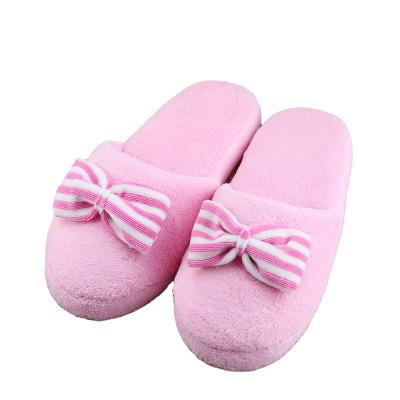 China Disposable Closed Coral Fleece Pink Toe Hotel Slippers for sale