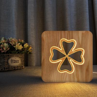 China 2019 hot sale led wooden lamp FS-T2182W design FS-T2182W table night wooden lamp for sale