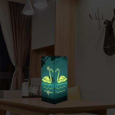 China 3xAA Battery and USB Cable FS-H3015B Remote Control Night Light Paper Table Lamp Light Art Cut Lamp for sale