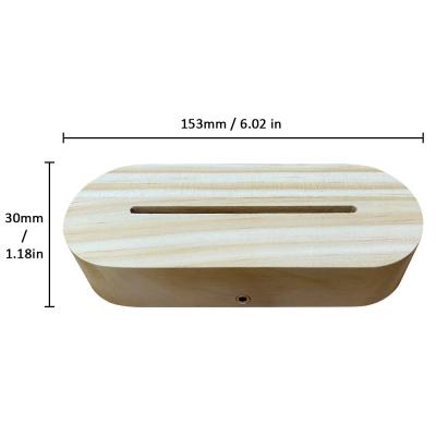 China High Quality Screw Light Pine Wood Led Lamp Base For 3d Illusion for sale