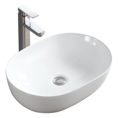 China Easy Clean Wash Basin Bathroom Ceramic Oval Face In-Counter Sink Wash Basin for sale