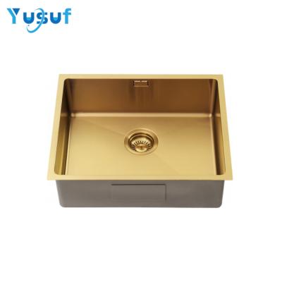 China With Faucet Best Selling Products Factory 2021 To Make Industry Kitchen Large Gold Nano Sink for sale