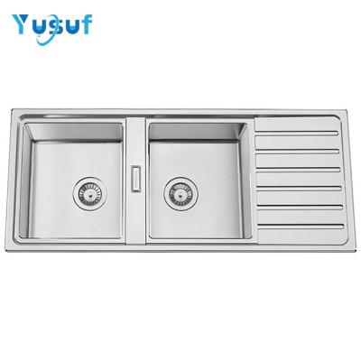 China With Faucet Vietnam Machine Stainless Steel Kitchen Sink Double Bowl Washing Pulled Wholesale Sink for sale