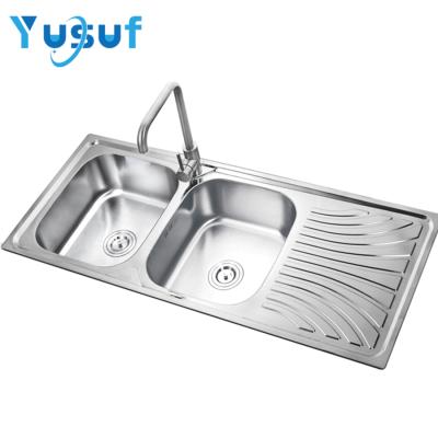 China With Faucet Contemporary Making Machine Farm Workstation Double Bowl Stainless Kitchen Sink for sale