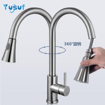 China Thermostatic Faucets Single Handle Single Hole Pull Out Kitchen Faucet With Faucet Hole for sale