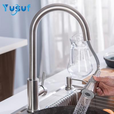 China Thermostatic Faucets 304 Stainless Steel Pull Out Kitchen Faucet for sale