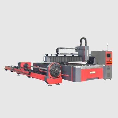 China Laser CUTTING Metal Tube And Plate Fiber Laser Cutting Machine With Rotary Device For Round Square Pipe for sale