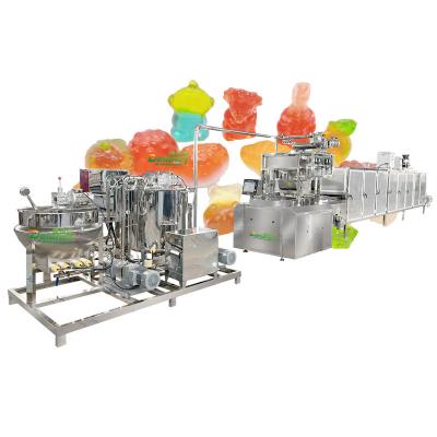 China Food automatic PLC control servo filling Gummy machine gelatin pectin carrageenan jelly candy production line for sale