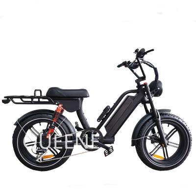 China New Design 20 Inch 48v 250W 500w 750W Full Suspension Fat Tire Snow Cruiser Queene Aluminum Alloy/Electric Bicycle Beach Cruiser ebike for sale