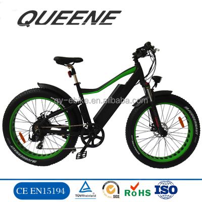 China 2017 QUEENE aluminum alloy 48V 750W electric bicycle/fat bike lithium battery electric fat tire for sale