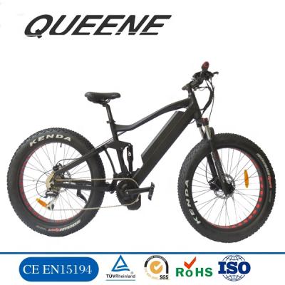 China bafang aluminum alloy QUEENE/8fun mid drive motor bbs02 fat tire electric bike 48V1000W mountain electric bicycle with hidden lithium battery for sale