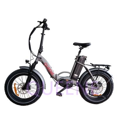 China Aluminum Alloy QUEENE/Chinese Price Bafang Max M400 G330 Bicycle Ebike 48V350W Mid Drive High Quality Center Crank Folding Electric Bike for sale