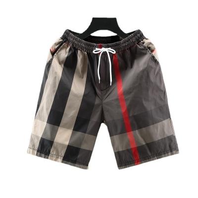 China Anti-wrinkle Summer Men's Casual Pants Printed Plaid Shorts All-match Home Wear Beach Loose Outer Pants Five Points for sale