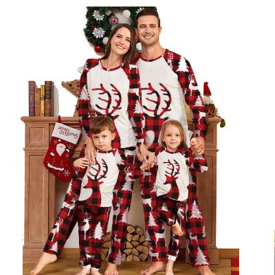 China European and American Christmas 2021 Thermal Warm Christmas Parent-child Deer Head Printed Parent-child Clothing Home Set for sale