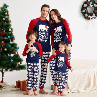 China 2022 New Christmas Thermal Pajamas Support Printing Christmas Parent-child Pajamas Set Two-piece Home Wear Pajamas Set for sale