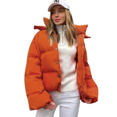 China New Winter Style Ladies Anti-wrinkle Solid Color Down Jacket Temperament Commuter Fashion Straight Hooded Long Sleeve Jacket for sale