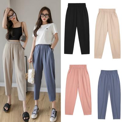 China Korean version of the new high-waist 2021 QUICK-DRY loose and thin wide-leg student casual harem pants for sale