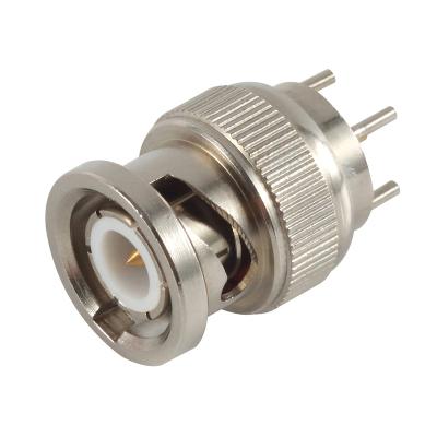 China Waterproof RF Antenna Electrical Wire RF Coaxial Connector 50ohm BNC Male Straight Connector For P.C.B Mount for sale