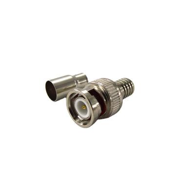 China Waterproof 75ohm RF CCTV BNC Electrical Wire Crimp RF Male Coaxial Connector For RG59 Cable for sale