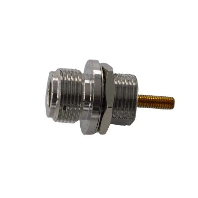 China RF Coaxial Type N Front Bulkhead Connector With Extended 12.5mm Wire M*4 RF 50ohm RF Female Pin for sale