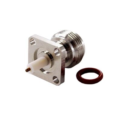 China RF Waterproof 50ohm 17.5mm SQUARE Female Flange Panel Mount N Jack RF Coaxial Connector with 9mm Insulator and 2mm Pin (O-Ring) for sale