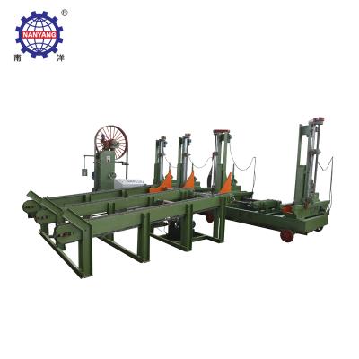 China VERTICAL Automatic Feeding Drawing Back Band Saw Machine Wood Cutting Band Saw Machine for sale