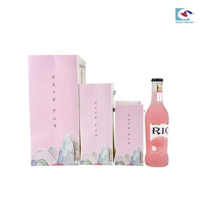 China Different size Specialty paper material Drinking packaging paper bag with handle for sale