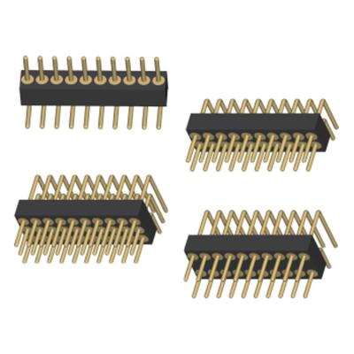 China audio & Video 1.27mm Machine Pin Adapters Single / Double / Triple Row Right Ang for sale