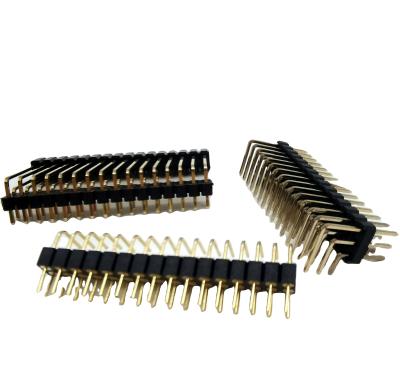 China audio & Video Made In China Double Row, 1.27*2.54mm PCB Header Triple Pin Connector Bend Row Right Angle Type Pin Header for sale