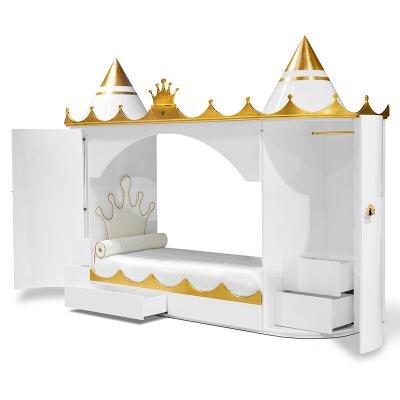 China Modern Customize Princess Castle Prince Kids Bed Furniture Cribs Girls Bedroom Modern for sale