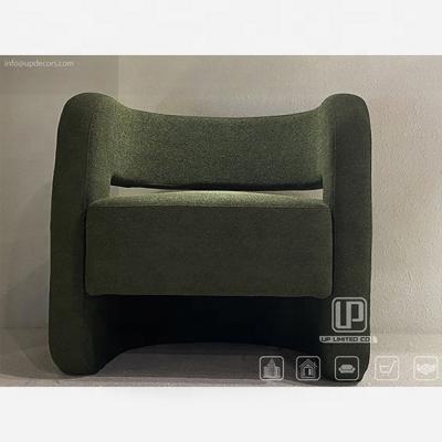 China Can Be Customized Luxury American Army Green Sofa Chair Comfortable Lamb Down Fabric Leisure Single Armchair for sale