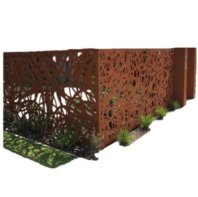 China Easily Assembled Classic Antique Laser Cut Decorative Corten Steel Metal Screen Fence Panels For Garden Ornaments for sale