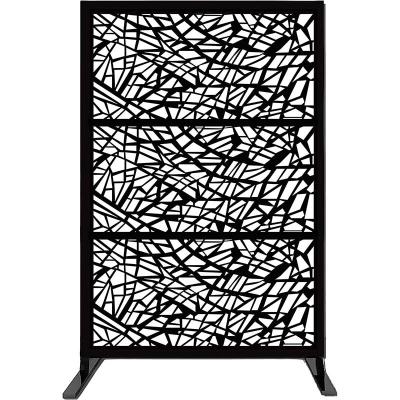 China Art Decor Outdoor Garden Laser Cutting Black Corten Steel Garden Decoration Metal Screen for sale