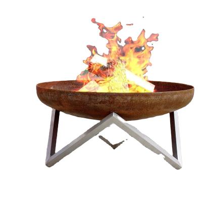 China Stored Outdoor Metal Fire Pit Burner Camping Garden Wood Burning Stove Corten Steel Fire Pits for sale