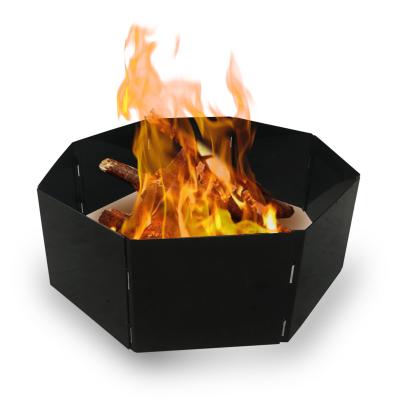 China KD Stocked Flat Packing Black Wood Outdoor Burning Table Corten Steel Fire Pit for sale