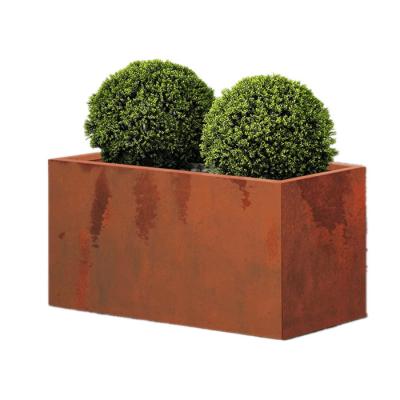 China Minimalist outdoor garden Corten steel planter corten steel flower pots and planters for sale