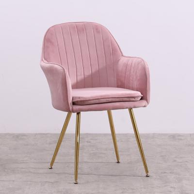 China T-DC-A027 Comfortable Pink Dining Chair Velvet Dining Chairs for sale