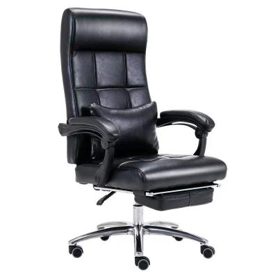 China New high quality cheap luxury commercial adjustable good price genuine leather chair (height) with adjustable office chair with foot tool for sale