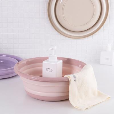 China Sustainable Universal Portable Basins Bathroom Household Supplies Silicone Folding Wash Basin Save Place for sale