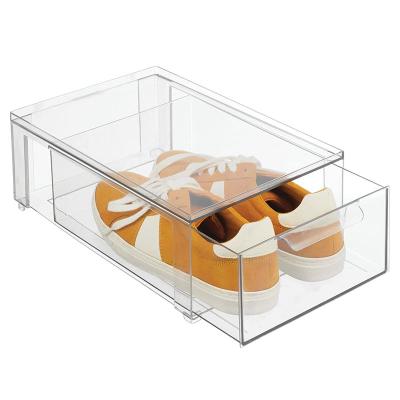 China High Quality Viable Shoe Rack Stackable Plastic Shoe Box With Clear Door Shoe Organizer Dustproof Box for sale