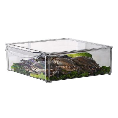 China Freshness Preservation Home Use Clear Plastic Container Drawer For Egg Fridge Organizer Bins Tray For Refrigerator for sale