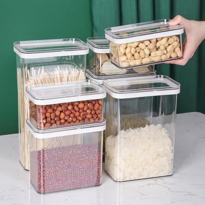 China Freshness Preservation Kitchen Household Sealed Jar Food Nut Storage Bins Grains And Noodles Storage Bins Plastic Transparent Whole Jar for sale