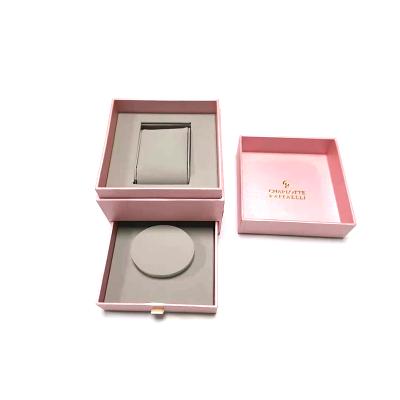 China Luxury Women Handmade Custom Printed Paper Cardboard Rose Unique Jewelry Packaging And Watch Box With Foam for sale