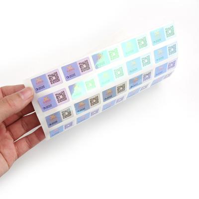 China Low price 3D waterproof vinyl hologram laser sticker security label coated paper printing with barcode or QR code for sale