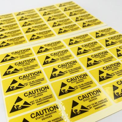 China Low Price OEM Safety Waterproof Printable Warning Labels Durable PVC Caution Label for Shipping and Packaging for sale