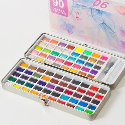 China 50 72 90 Colors Artist Tin Box Portable Box Pocket Soild Watercolor Drawing Painting for for Artists, Painting, Professionals, Beginner for sale