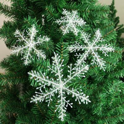 China 2022 Wholesale Custom Fabric Christmas Holiday Decoration Factory Plastic Christmas Deco Tree Brushed Snowflakes 3pcs for sale