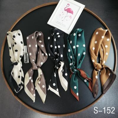 China Small Scarf Fashion Square Decoration Small Silk Scarf Professional Silk Scarf 54*54cm Korea Central Institute of Statistics Korea Polyester Wave Point Scarf Tied Headband for sale